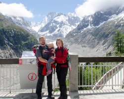 Familienfoto vor dem Mer de Glace