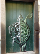 Bemalte Tür: Schildkröte