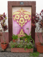 Bemalte Tür: Blumen