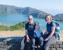 Familienfoto nach der Wanderung