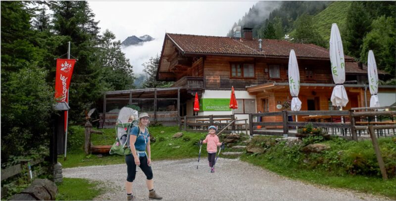 Voldertalhütte mit Kleinkindern