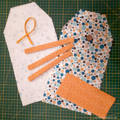 Meine verwendeten Materialien. Auf die Außenseite habe ich Volumenvlies aufgebügelt. Meine verwendeten Materialien