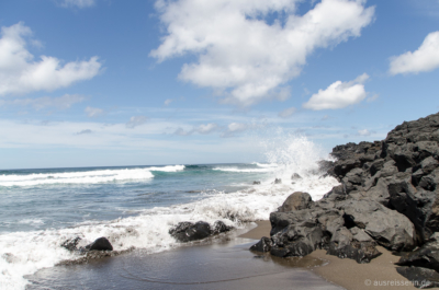 Brandung am Praia de Santa Bárbara Brandung am Praia de Santa Barbara