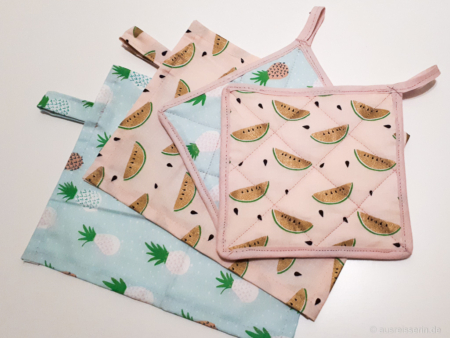 Selbst genähte Topflappen und Küchentücher Topflappen und Küchentücher