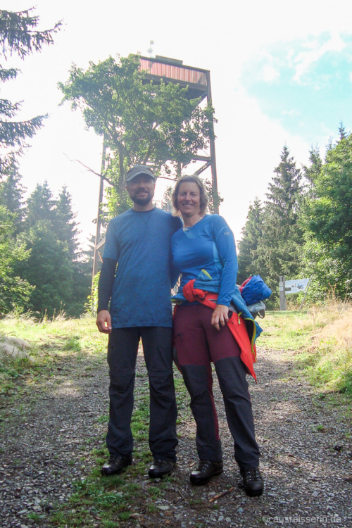 Juchhu, ich bin auch mal auf einem Bild drauf! Gipfelfoto auf dem Dommel